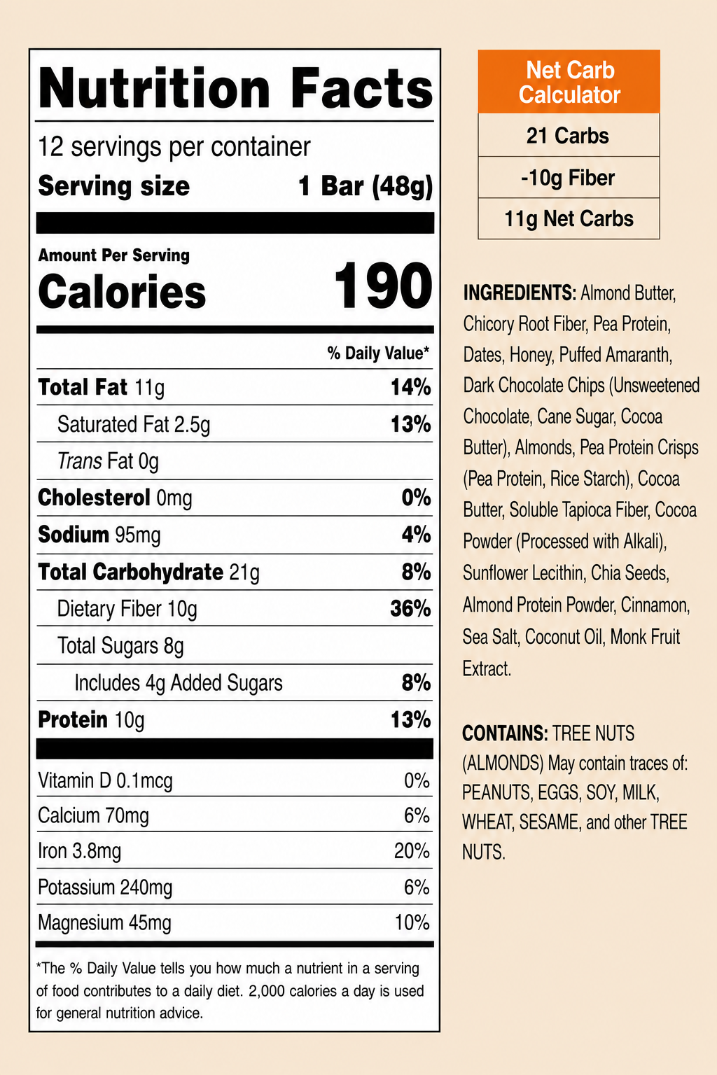 Amabar: Prebiotic Fiber Bar (Mexican Hot Chocolate)