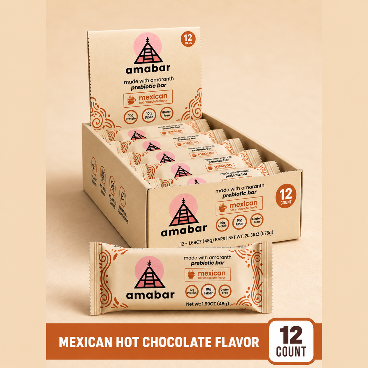 Amabar: Prebiotic Fiber Bar (Mexican Hot Chocolate)